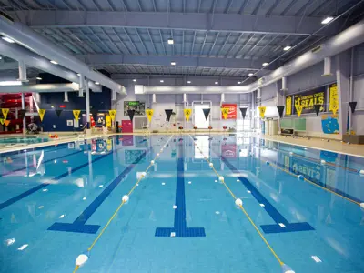 Photo of a large pool with lanes for swimming